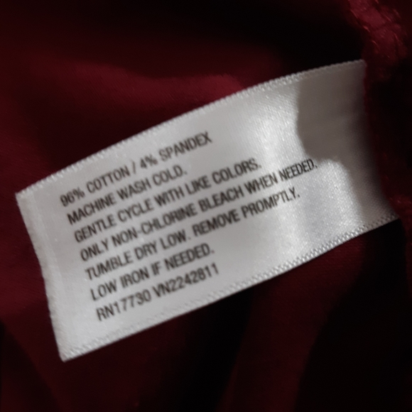Talbots 5 pocket jeggings in maroon/burgandy - Picture 5 of 5